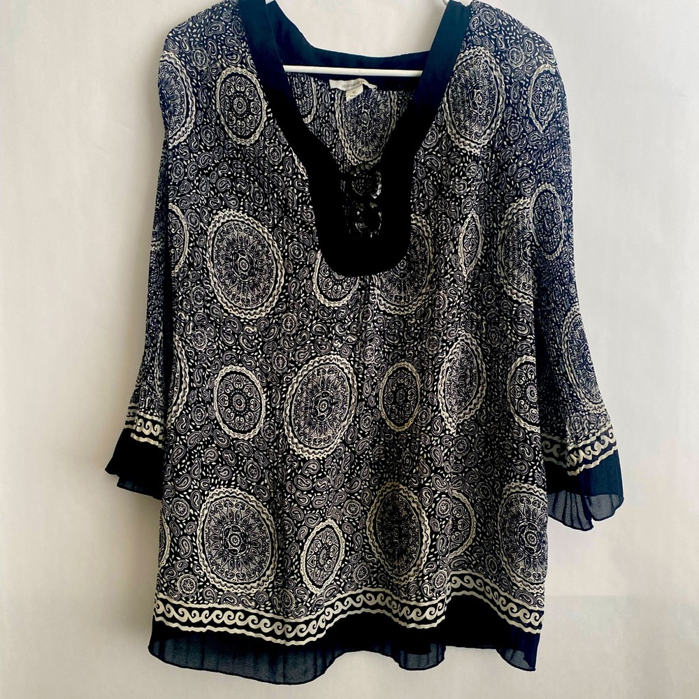 Dressbarn Patterned Blouse